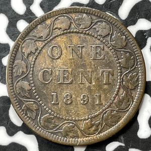 1891 Canada Large Cent Lot#JM7219 Scarce! Large Leaves, Small Date Variety