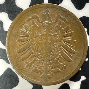 1876-H Germany 2 Pfennig Lot#T4138 Better Date