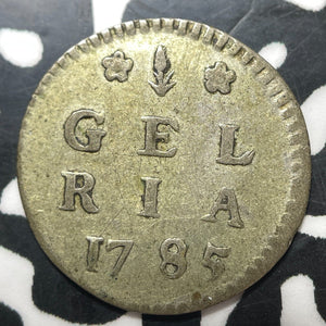 1785 Netherlands Gelderland 1 Stuiver Lot#JM8266 Silver! Nice! Scarce!