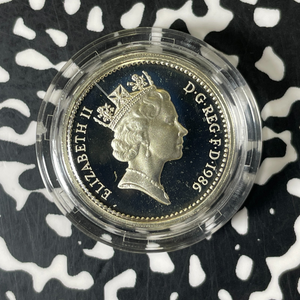 1986 Great Britain £1 Pound Lot#B2535 Silver! Proof! W/ Box & C.O.A.