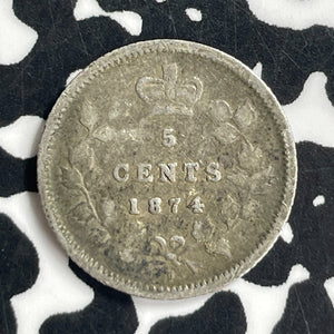 1874-H Canada 5 Cents Lot#T6944 Silver!
