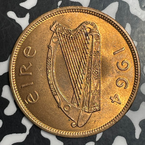 1964 Ireland 1 Penny Lot#T2741 High Grade! Beautiful!
