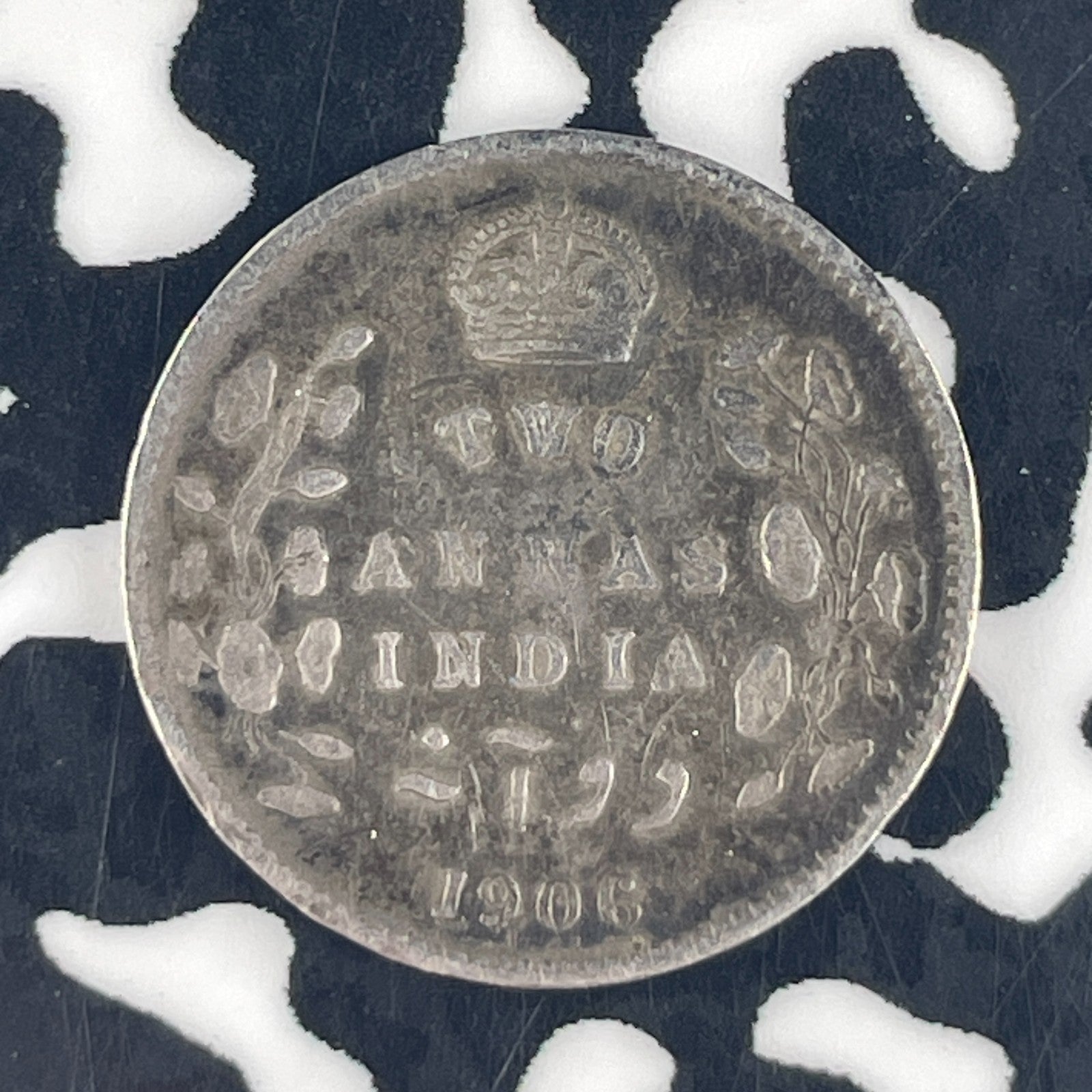 1906 India 2 Annas Lot#F4520 Silver!