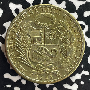 1925 Peru 1 Sol Lot#C0981 Large Silver!