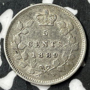 1889 Canada 5 Cents Lot#JM7063 Silver! Nice! Key Date!