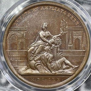 "1670" France Louis XIV Beautification Of Paris Medal PCGS AU58 Lot#G6978
