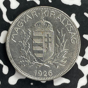 1926 Hungary 1 Pengo Lot#C0147 Silver! High Grade! Beautiful!
