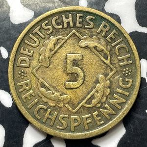 1926-A Germany 5 Pfennig (10 Available) (1 Coin Only)