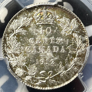 1912 Canada 10 Cents PCGS MS64 Lot#G7299 Silver! Choice UNC!