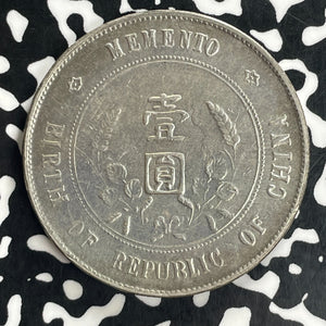 (1927) China $1 Memento Dollar Lot#JM0108 Large Silver! Nice Detail, Cleaned
