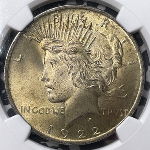 1922 U.S. Peace Dollar NGC MS64 Lot#G8619 Silver! Choice UNC!