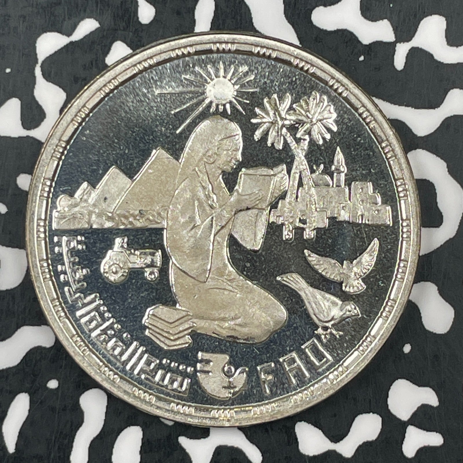 1980 Egypt £1 Pound Lot#F6916 Proof! F.A.O. KM#513, 3,000 Minted