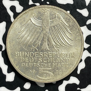 1979-J West Germany 5 Mark Lot#C0687 Silver! High Grade! Beautiful!