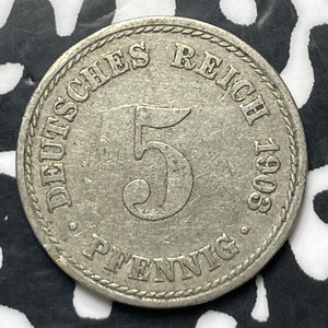 1903-A Germany 5 Pfennig (3 Available) (1 Coin Only)