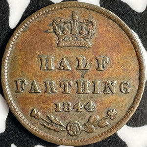 1844 Great Britain 1/2 Farthing Half Farthing Lot#D8910 Nice!