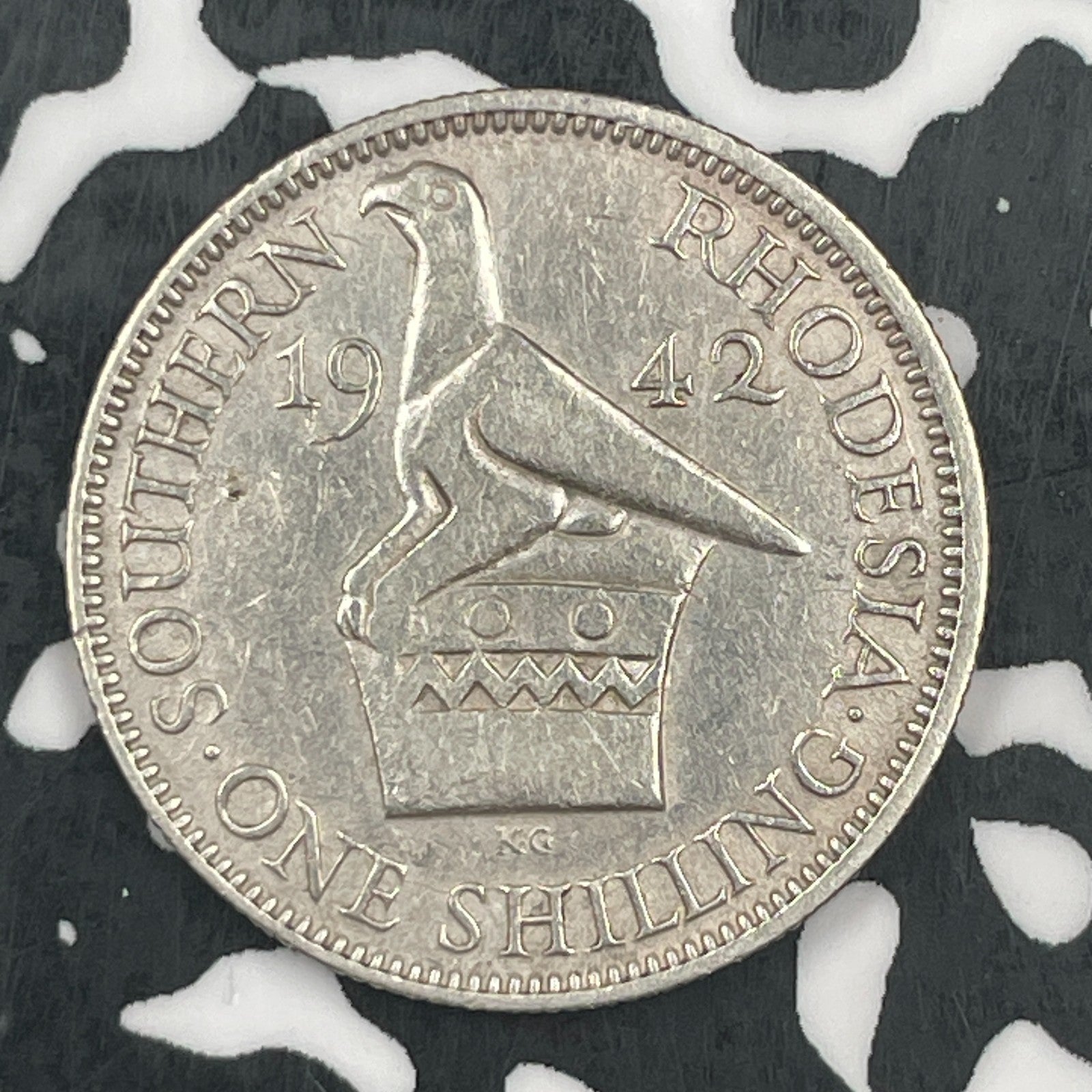 1942 Southern Rhodesia 1 Shilling Lot#F8085 Silver!