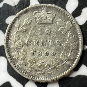 1899 Canada 10 Cents Lot#D9847 Silver! Nice Detail, Cleaned