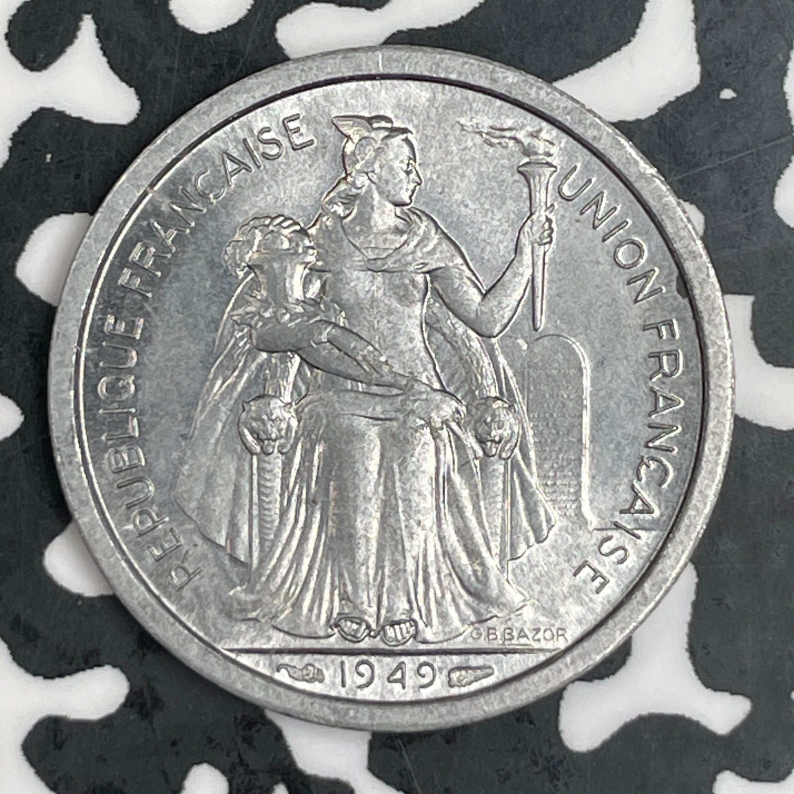 1949 New Caledonia 1 Franc Lot#F9856 High Grade! Beautiful!