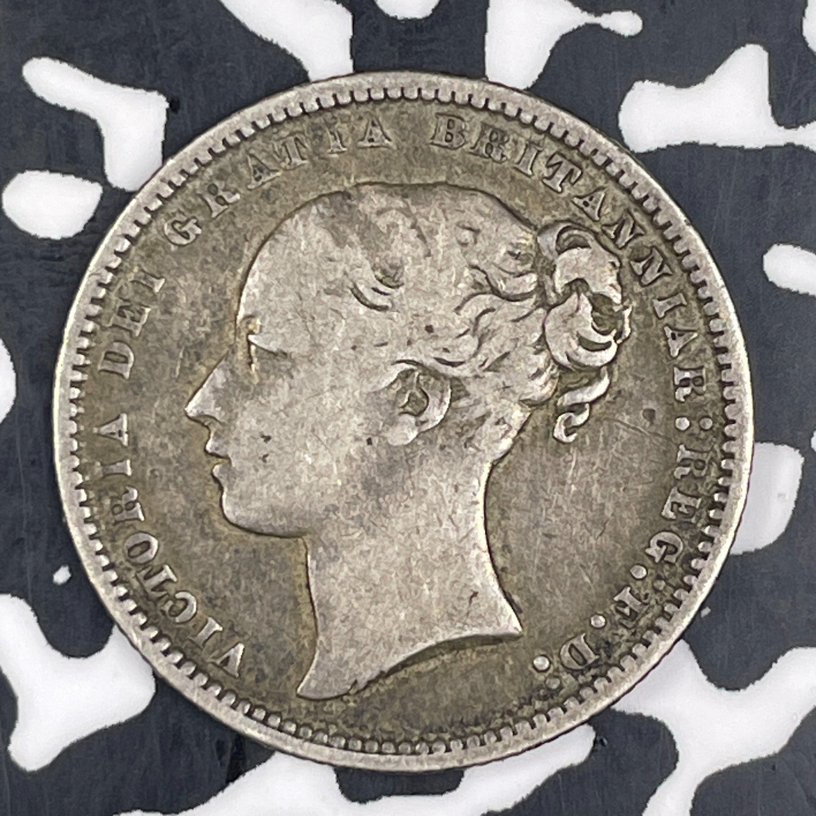 1870 Great Britain 1 Shilling Lot#C9256 Silver! Die#4