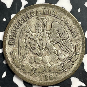 1884-Zs S Mexico 25 Centavos Lot#T0177 Silver!