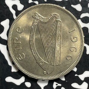 1966 Ireland 1/2 Crown Half Crown Lot#C0630 High Grade! Beautiful!