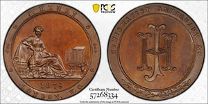 1879 G.B. London James Henry Numismatist Token PCGS SP65 Lot#G757 Gem BU!