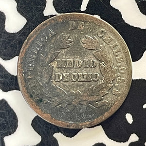 1879 Chile 1/2 Decimo Half Decimo Lot#T5930 Silver!
