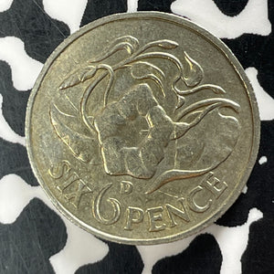 1964 Zambia 6 Pence Sixpence Lot#T4182 High Grade! Beautiful!