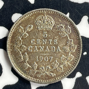 1907 Canada 5 Cents Lot#T7010 Silver! Nice!