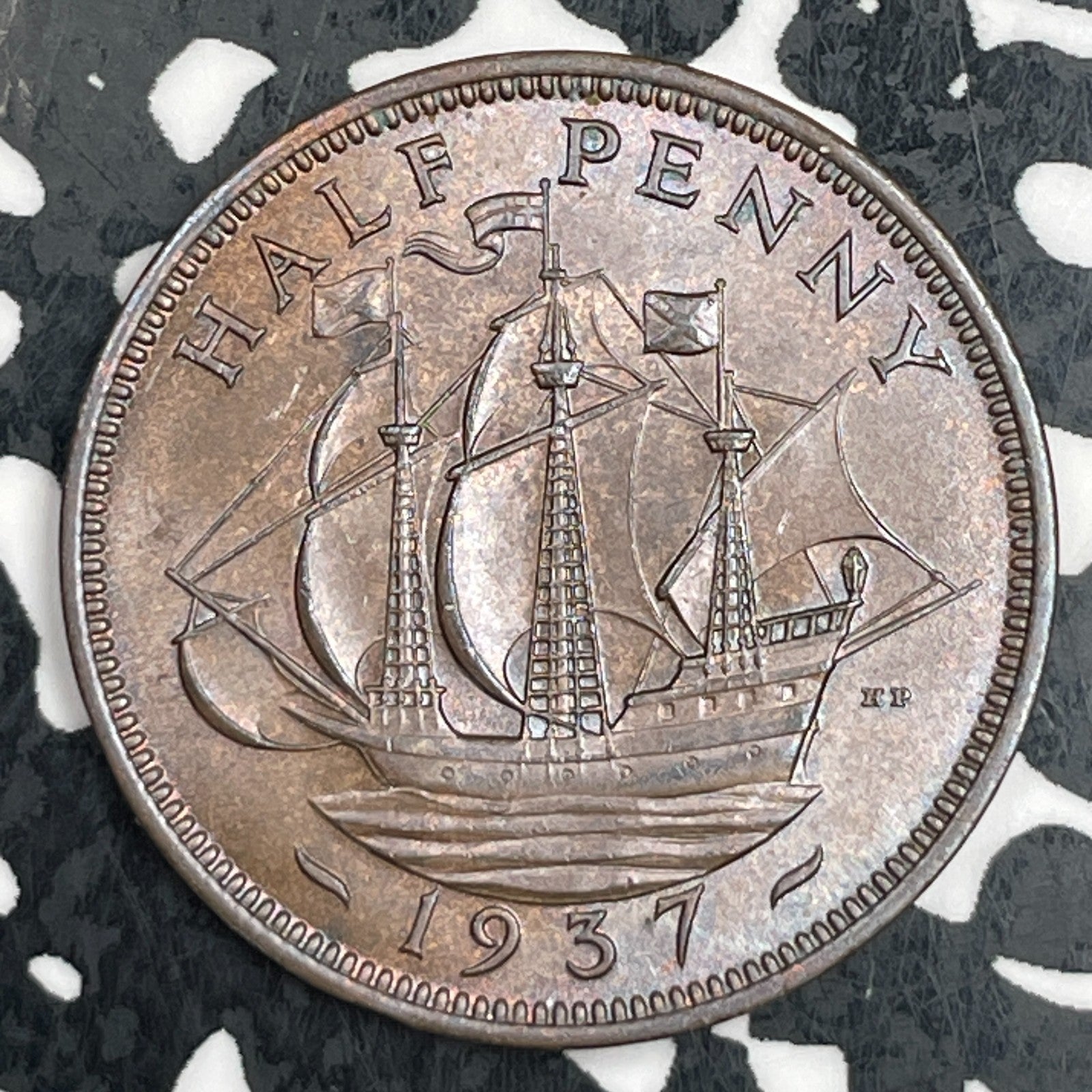 1937 Great Britain 1/2 Penny Lot#N1973 High Grade! Beautiful!