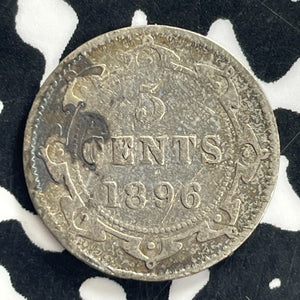 1896 Newfoundland 5 Cents Lot#C1236 Silver! Reverse Scratch