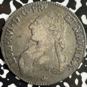 1779-M France 1 Ecu Lot#JM7682 Large Silver Coin!
