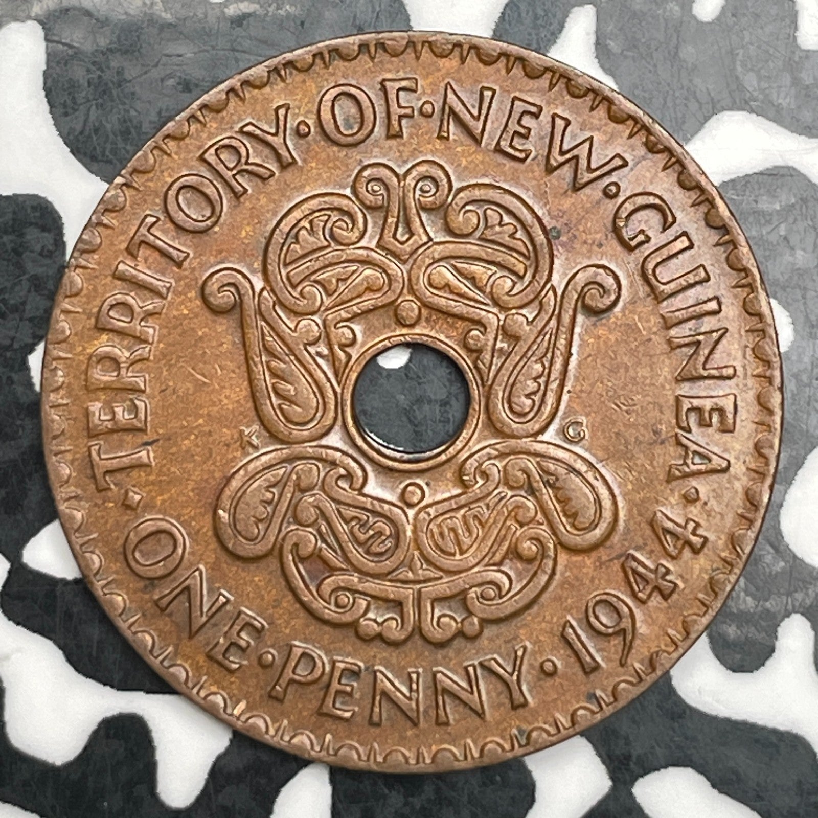1944 New Guinea 1 Penny Lot#F7252 Nice!
