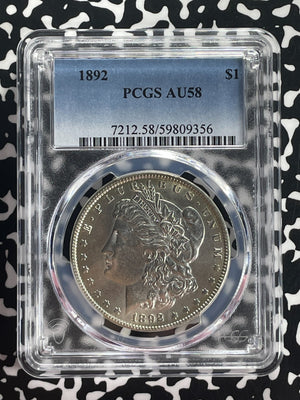 1892 U.S. $1 Morgan Dollar PCGS AU58 Lot#G687 Silver!