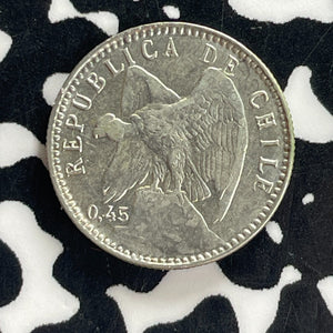 1915-So Chile 5 Centavos Lot#C0977 Silver! High Grade! Beautiful!
