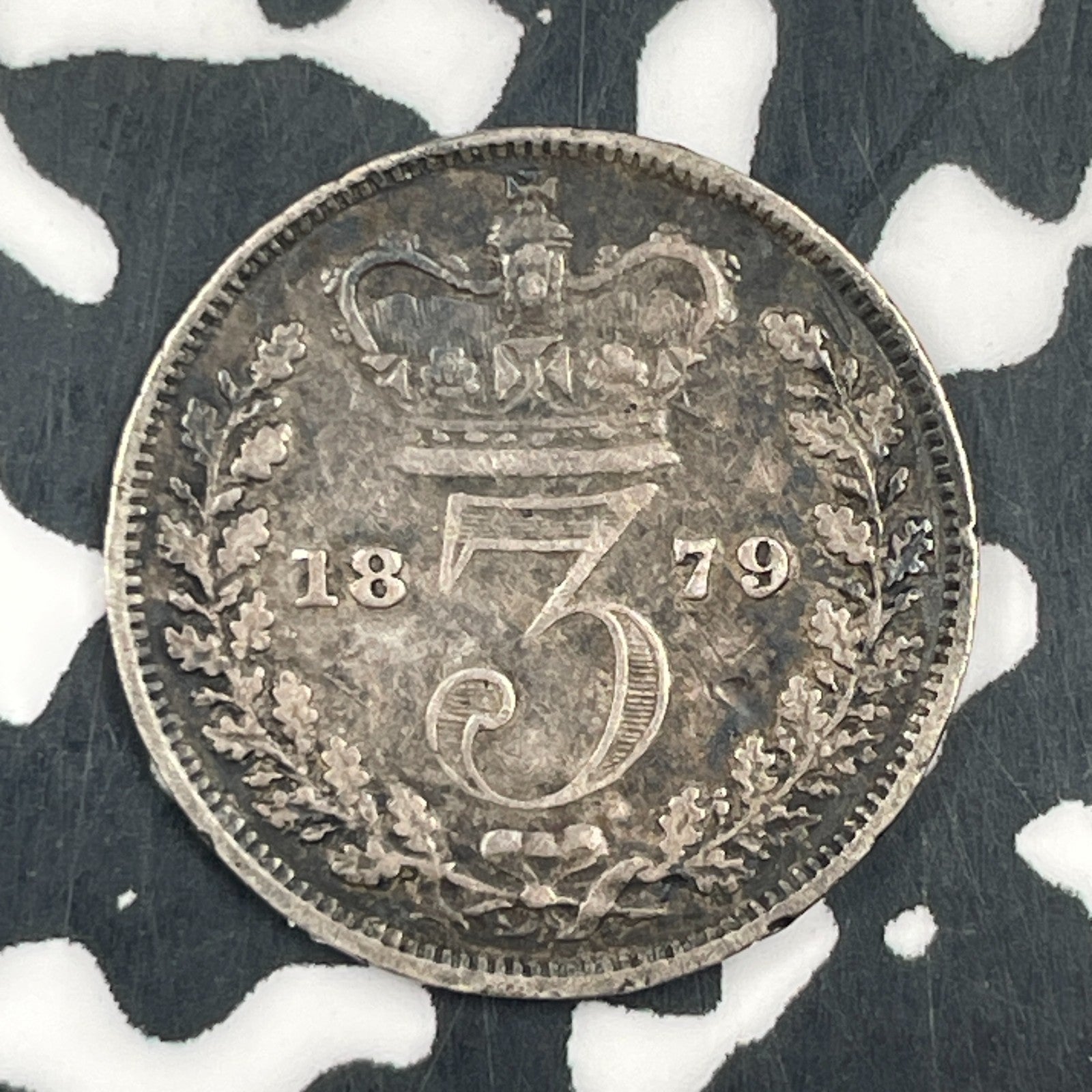 1879 Great Britain 3 Pence Threepence Lot#F5647 Silver!