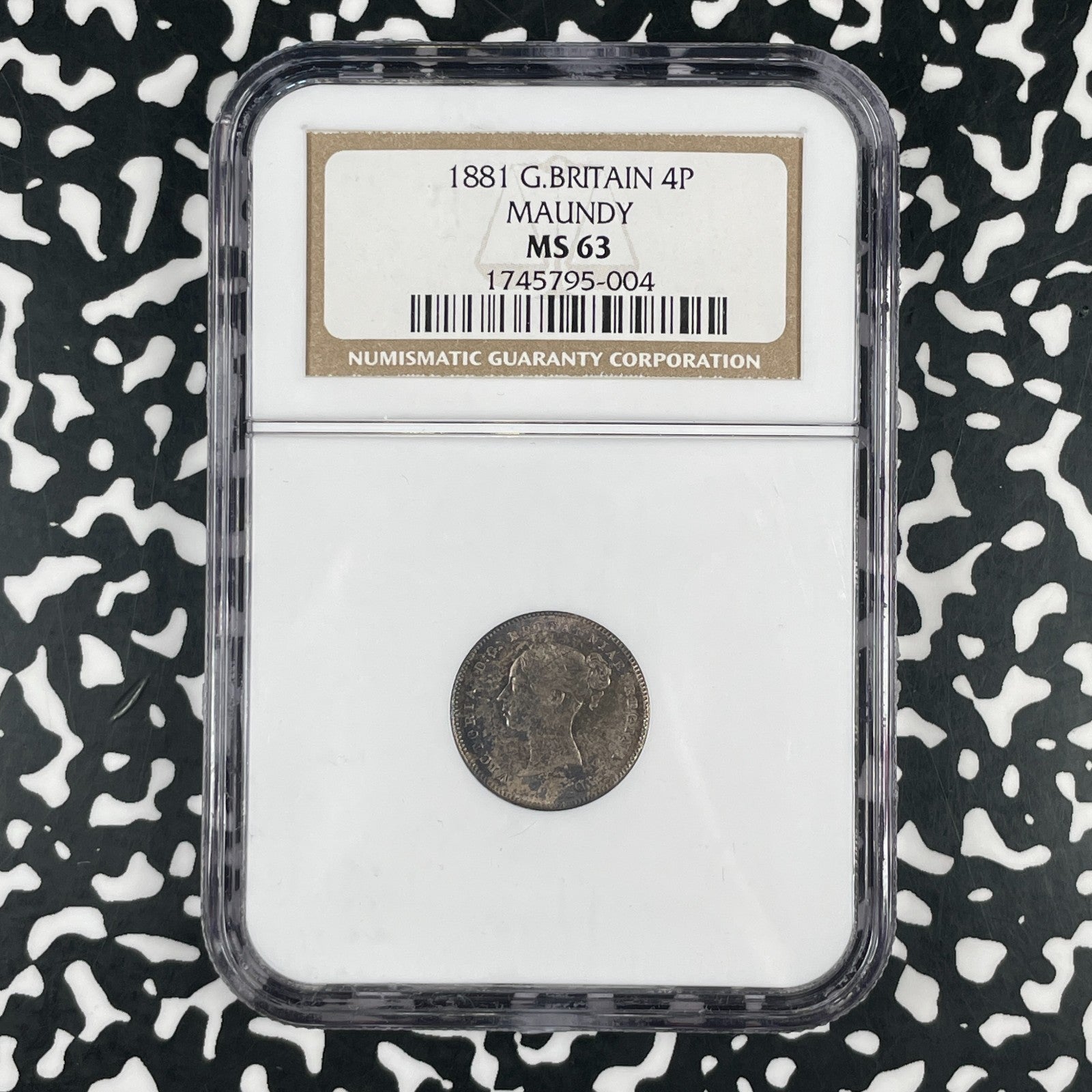 1881 Great Britain Victoria Maundy 4 Pence NGC MS63 Lot#G3396 Silver!