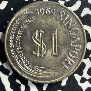 1969 Singapore 1 Dollar Lot#T6855 High Grade! Beautiful!