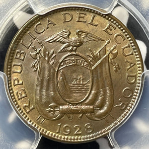 1928 Ecuador 1 Centavo PCGS MS63BN Lot#G7569 Choice UNC! KM#67