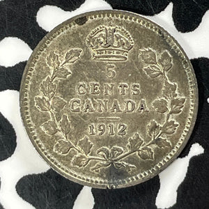1912 Canada 5 Cents Lot#T4813 Silver! High Grade! Beautiful!