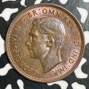 1944 Great Britain 1/2 Penny Half Penny Lot#T2846 High Grade! Beautiful!