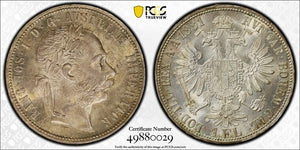 1881 Austria 1 Florin PCGS MS65 Lot#G8093 Silver! Gem BU! Solo Top Graded!