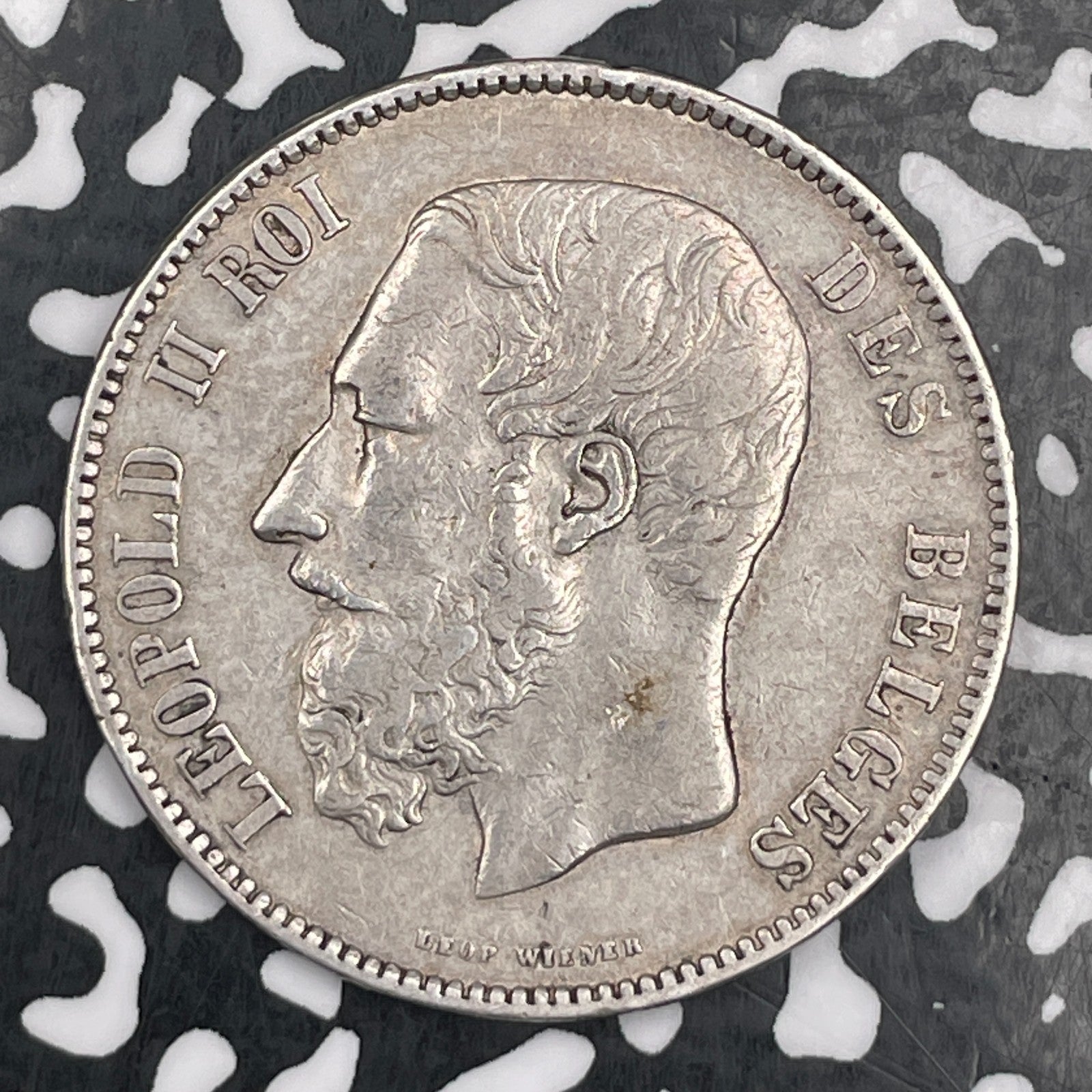 1870 Belgium 5 Francs Lot#JM1607 Large Silver!