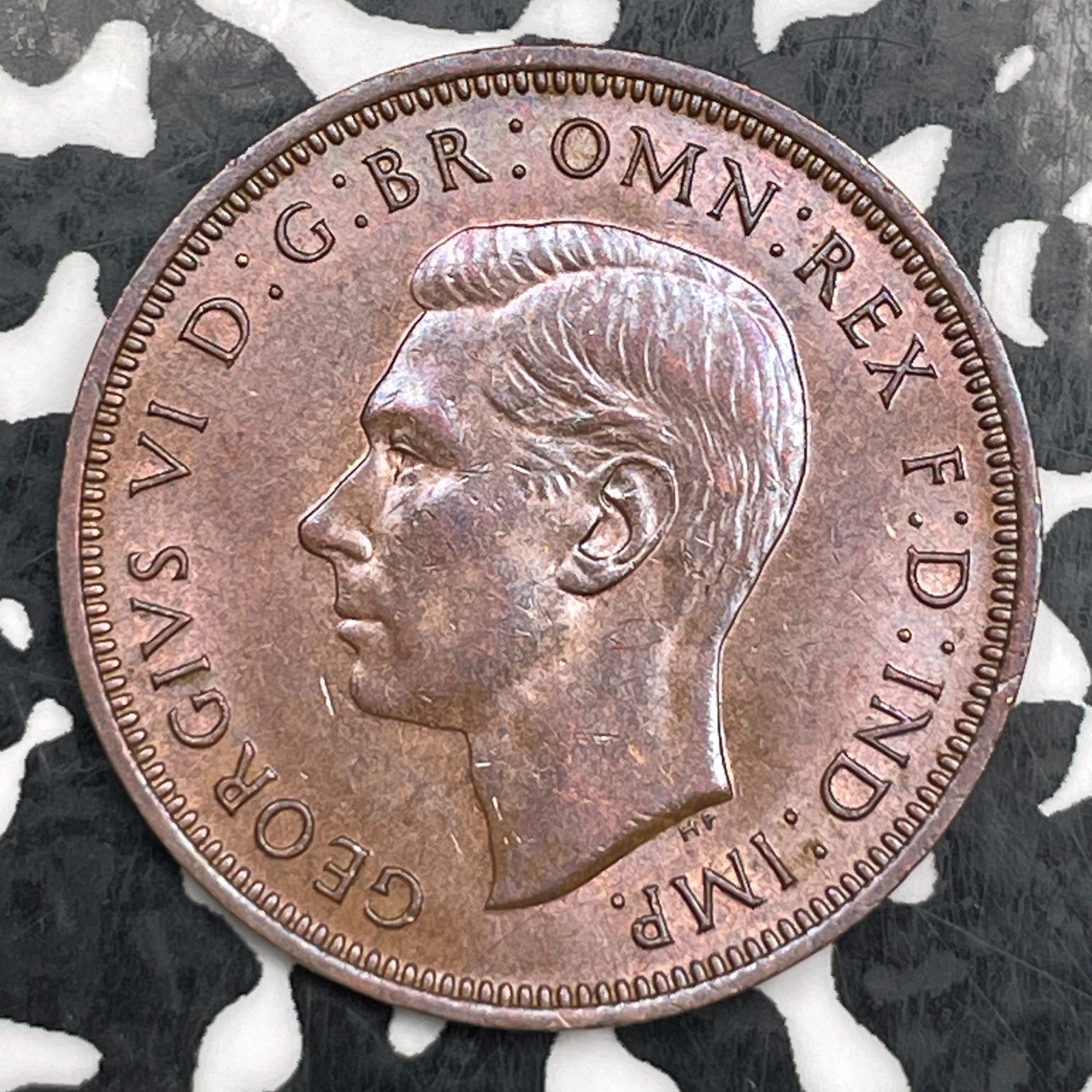 1944 Great Britain 1/2 Penny Half Penny Lot#F5514 High Grade! Beautiful!