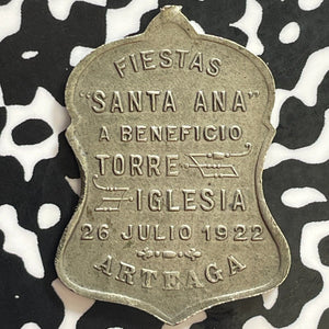 1922 Argentina Arteaga Santa Ana Cathedral Medal Lot#E9314 25x34mm