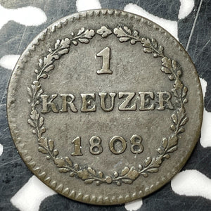 1808 Switzerland Thurgau 1 Kreuzer Lot#T2224 Scarce!