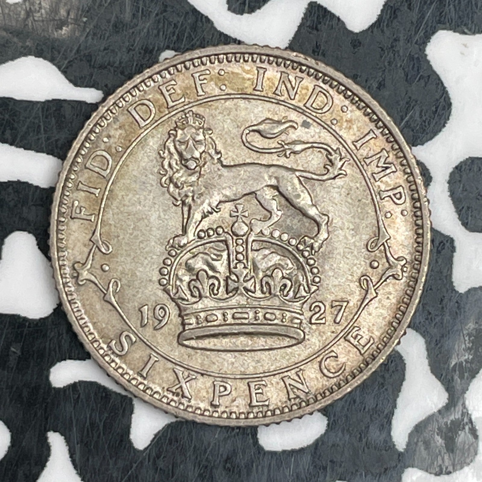 1927 Great Britain 6 Pence Sixpence Lot#N0673 Silver! High Grade! Beautiful!