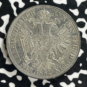 1864-E Austria 1 Thaler Lot#JM0071 Large Silver! Nice!