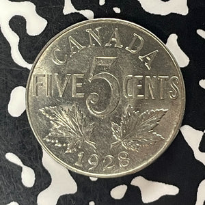 1928 Canada 5 Cents Lot#T5913 High Grade! Beautiful!