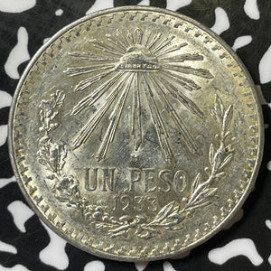 1933 Mexico 1 Peso Lot#E5001 Silver! High Grade! Beautiful!